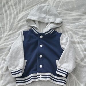 Kids Blue and Gray Hoodie Jacket
